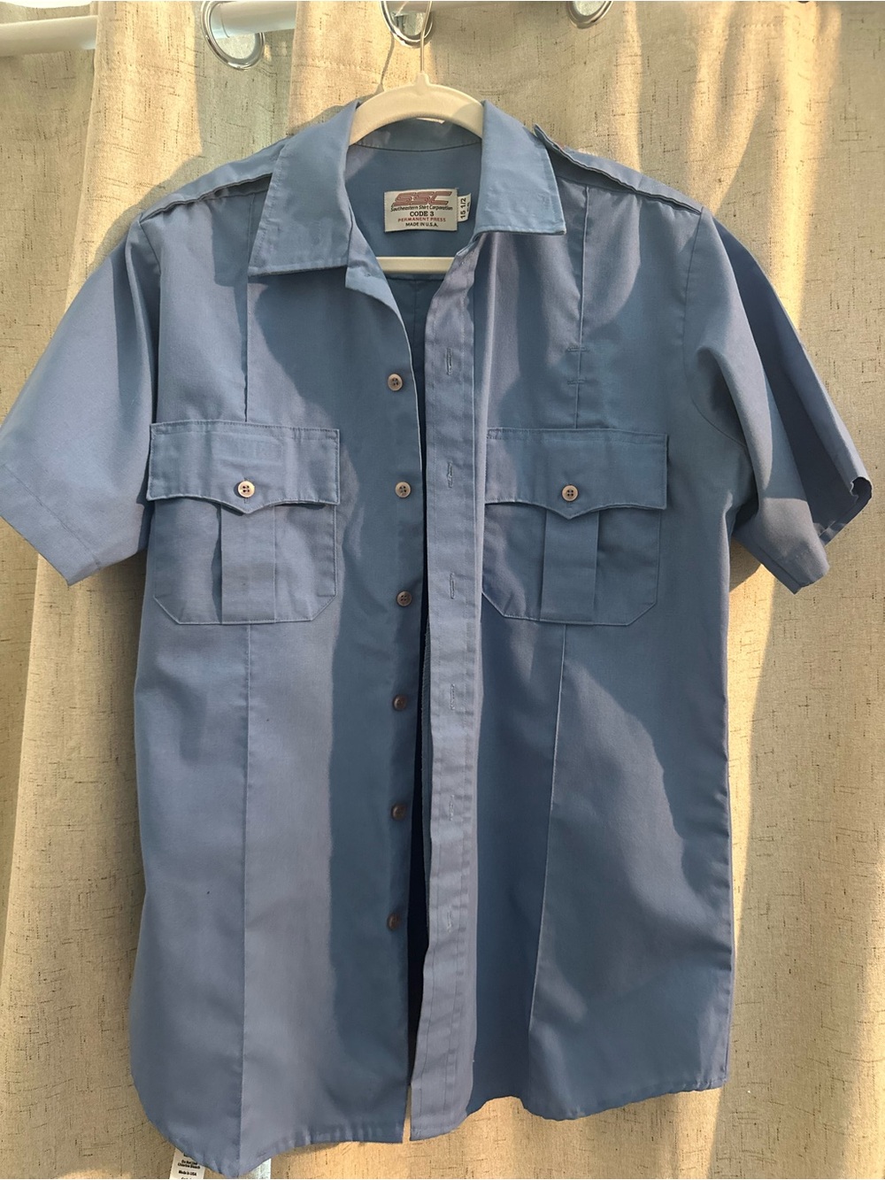 Short-Sleeve Workwear/Uniform Shirt in Light Blue
